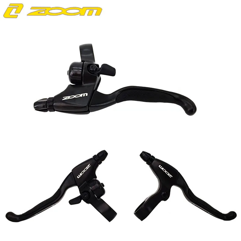 ZOOM Bicycle brake Lever MTB Road bike Aluminum alloy Bell Brake 2-finger Handle Folding bicycle hand brake for V brake C brake