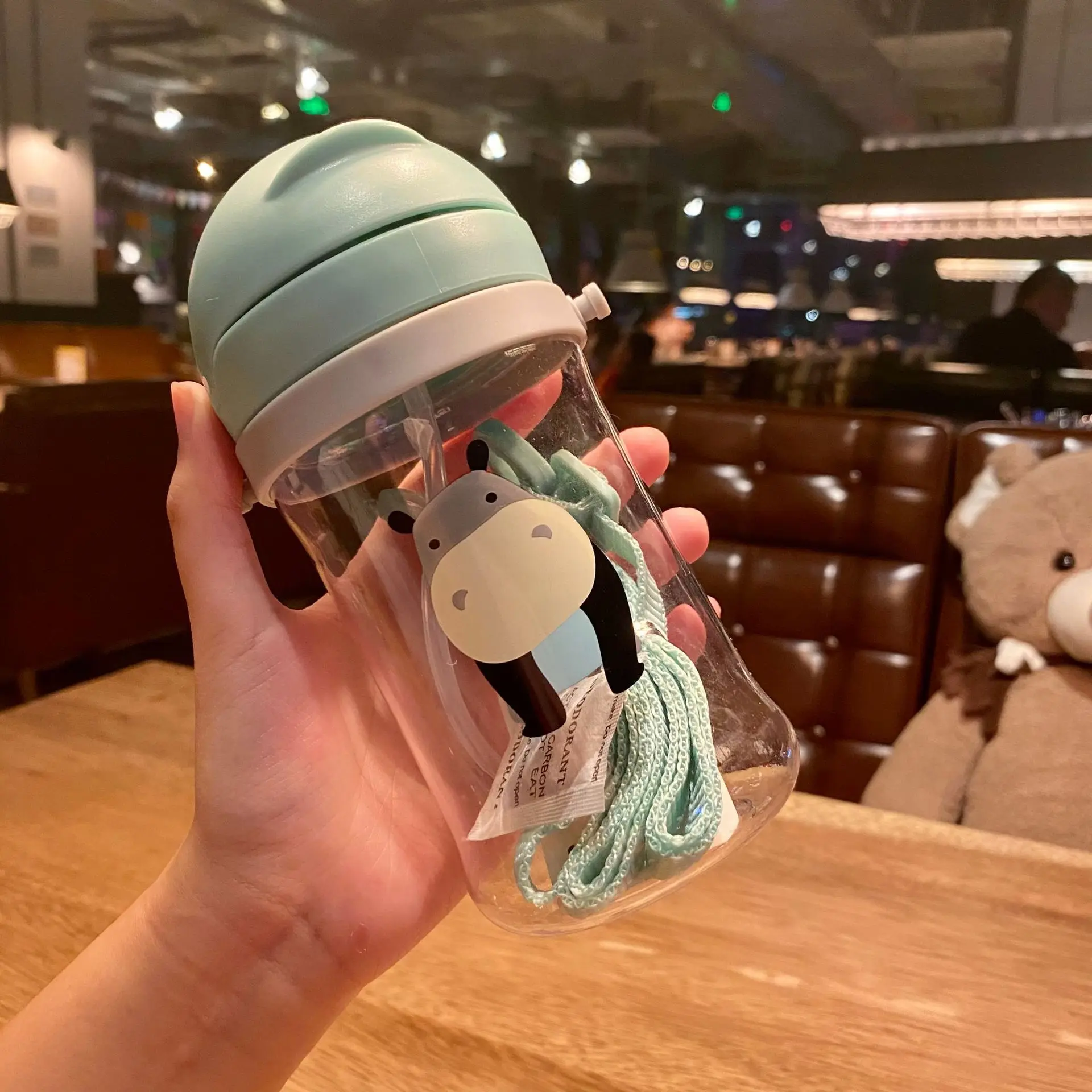 350ml Baby Feeding Cup with Straw Bottles for kids With PP Cartoon Cup Water Bottle With gravity Mug Drinking Bowl With a Straw