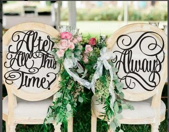 new wedding chair sign afer all this time and always Modern Calligraphy Wedding Decor, Mr & Mrs Wedding Signs, Sweet Table Decor