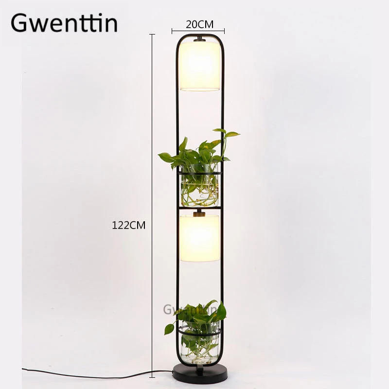Modern Plant Floor Lamp Led Glass DIY Standing Light Fixtures Nordic Stand Light for Living Room Bedroom Home Decor Luminaire