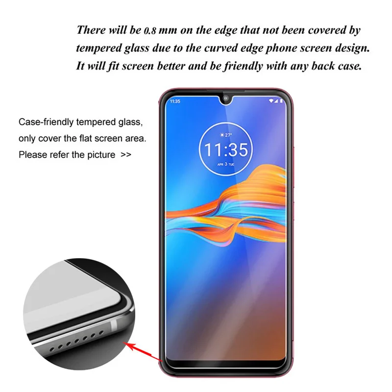 Vidrio templado para Motorola Moto E6 E 6 Plus, Protector de pantalla para Motorola Moto E6 Plus, película protectora, 3 uds.