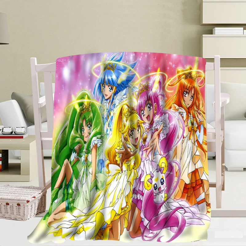 High Quality Anime Smile Precure Blankets 3D Printing Soft Blanket Throw On Sofa/Bedding Portable Adult Travel Cover Blanket