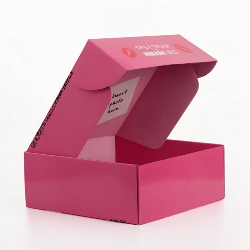 Shopify Eco Friendly Cosmetic Clothes Apparel Shipping E Flute Corrugated Cardboard Pink Mailer Boxes