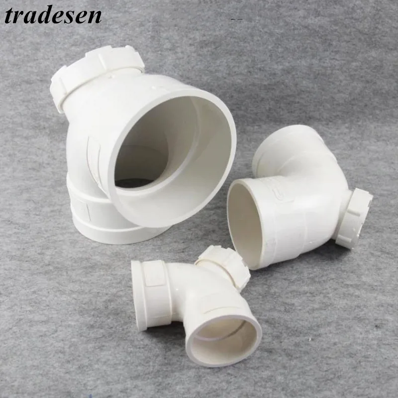 

1pcs Inner 50 75 110mm Elbow connection Elbow with Inspection port Garden Water Connectors Industrial Water PVC Pipe Fittings