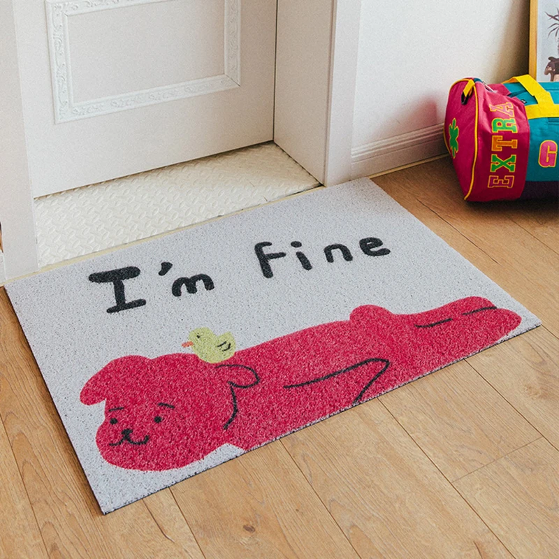 

Cartoon Style Home Door Mat Bedroom Bath Hallway Living Room Carpet PVC Non-slip Mat Silk Loop Entrance Doormat Custom Size Rugs