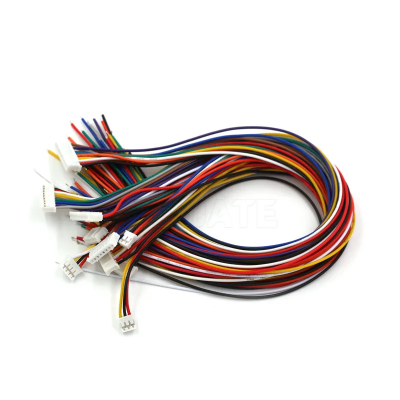 Conector fêmea Mini Micro JST, 2.0 PH plugue fêmea com cabos de fios terminais, 100mm, 200mm, 300mm, 2 Pin, 3 Pin, 4 Pin, 5 Pin, 6 Pin, pin 7, Pin 8, Pin 9, Pin 10, 10 PCes