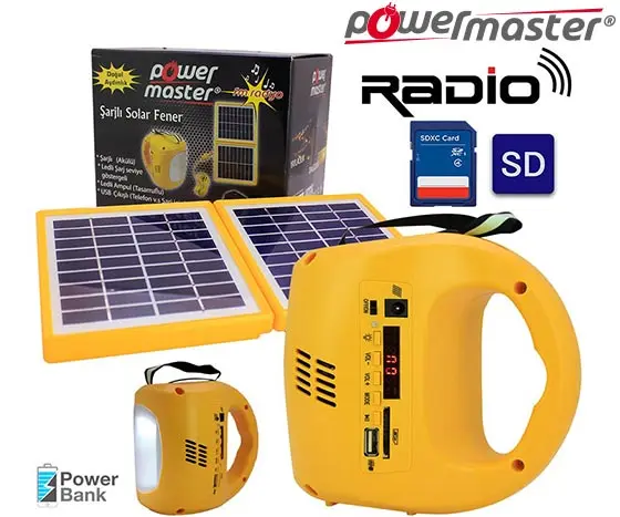 POWERMASTER SOLAR PANEL SEARCHLIGHT (RADIO DUAL PANELLİ)