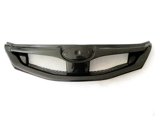 

Car-styling For Impreza GRB Carbon Fiber OEM Front Grill Glossy Finish Bumper Grille Fibre Grills Drift Racing Accessories Trim