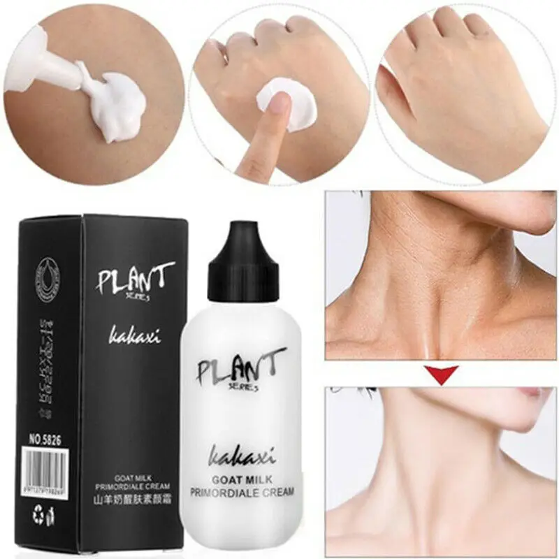 Goat Milk Foundation Cream Lazy Face Cream Full Coverage Waterproof Lasting White Brighten Professional Revitalizing Base