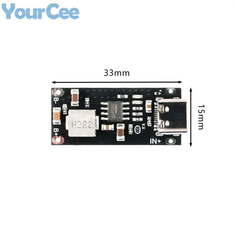 IP2312 3A Polymer Ternary Lithium Battery Charger Board Module Type C CC CV 5V to 4.2V/4.35V Quick Fast Charging PCB