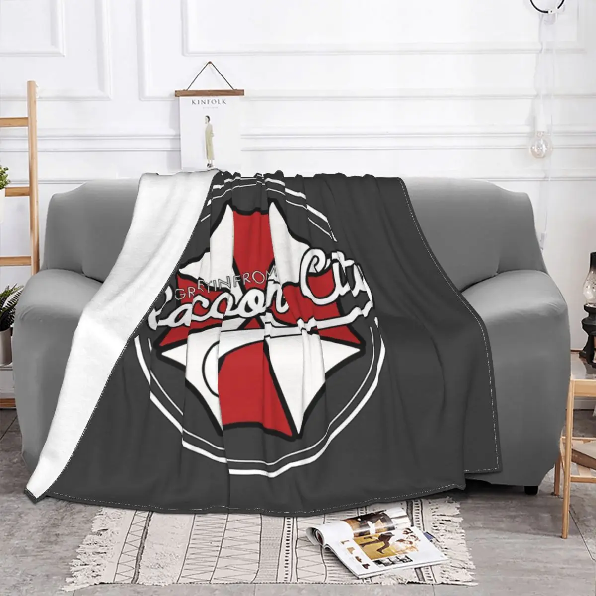 Raccoon City Umbrella Corps Blanket Military Pharmaceuticals Corporation Wool Funny Warm Throw Blanket for Home Decoration