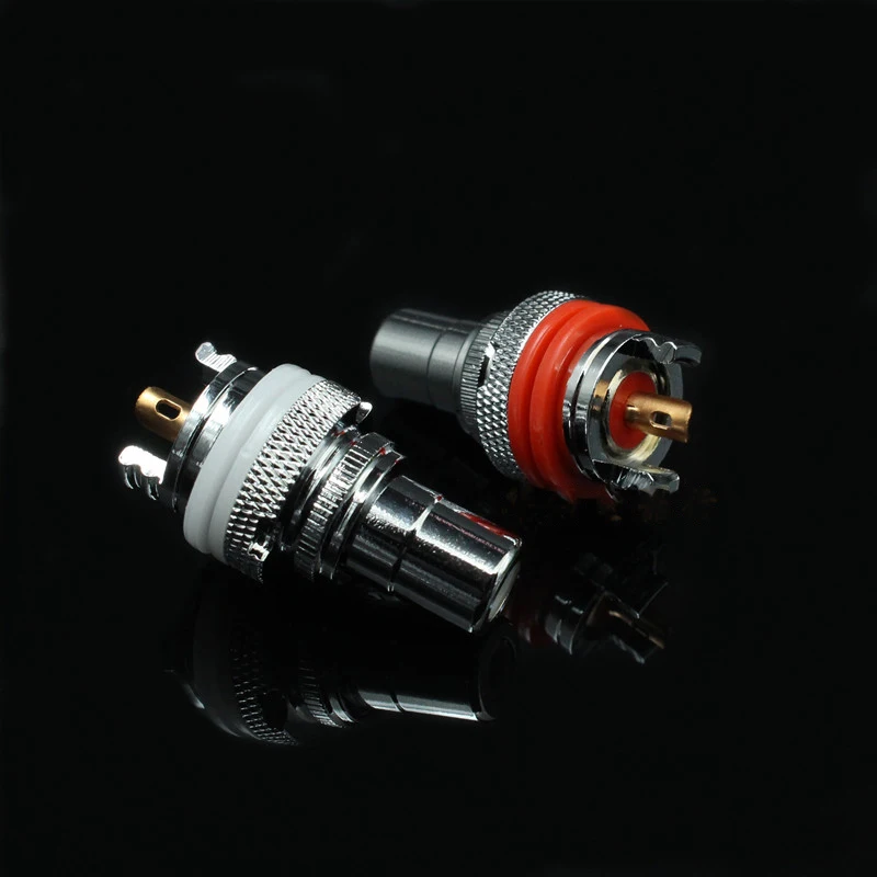 4PCS audio Panel Mount Rhodium Plated RCA Female Socket plug Jack Audio Amplifier Chassis Phono Connector