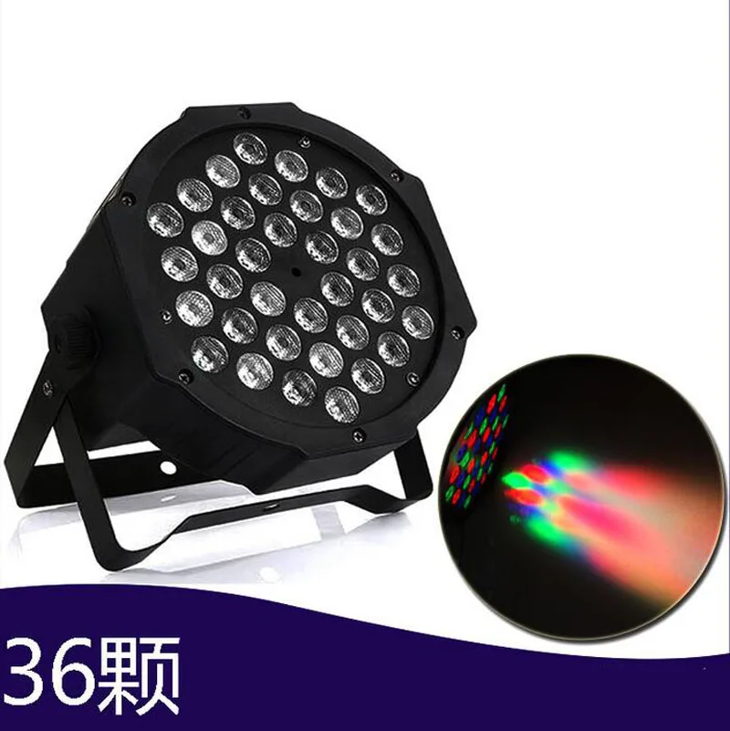 12pcs 36*1W 36leds AC90 - 240V LED Lamp DMX RGB LED Flat Par Light Stage Lamp For KTV Party Disco DJ Bar Effect UP Sound Auto DJ