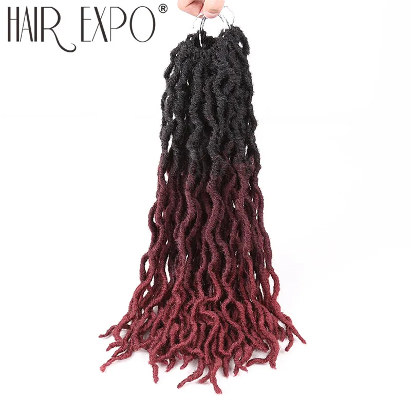 Extension Capillaire Synthétique Douce et Naturelle pour Femme, Tresses Bouclées au Crochet, Déesse, Faux Locs, 18 Pouces