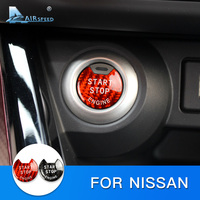 Carbon Fibe for Nissan Bluebird Terra Sylphy Murano Tiida Teana Sunny Cima March Car Engine Start Button Ignition Device Sticker