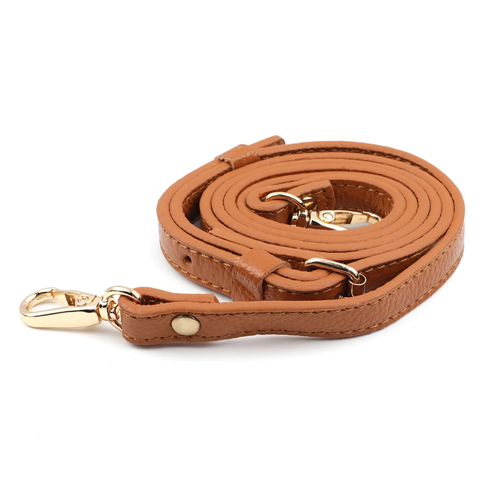 120cm Adjustable Genuine Leather Shoulder Bag Straps Handbags Handle Replacement Crossbody Belt DIY Accessories Gold Buckle