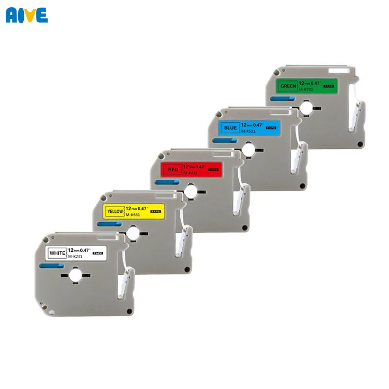 Aive M-K231 MK231 MK-231 Compatible brother P-touch PT-80 PT-70 Thermal Label Printer laminated strong adhesive Label Tape MK631