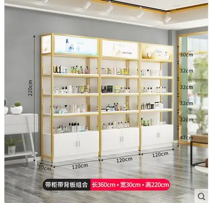 Cosmetics display cabinet Beauty salon product display cabinet skin care nail salon sample shelf display rack multi-layer shelf