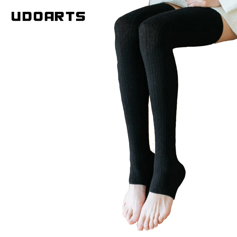 Udoarts Women\'s Wool Winter Warm Knitted Over Knee High Boots Long Socks Stockings Leg Warmers(1pair)