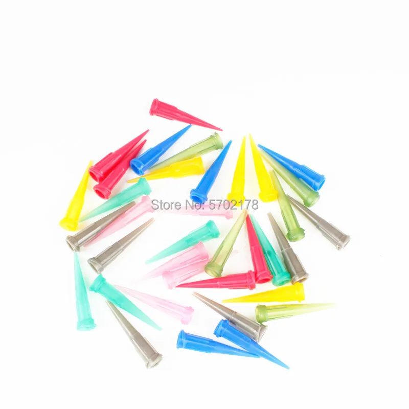 100PCS valvola di Erogazione di testa di plastica TT obliquo ago l'ugello di erogazione di plastica pieno ago