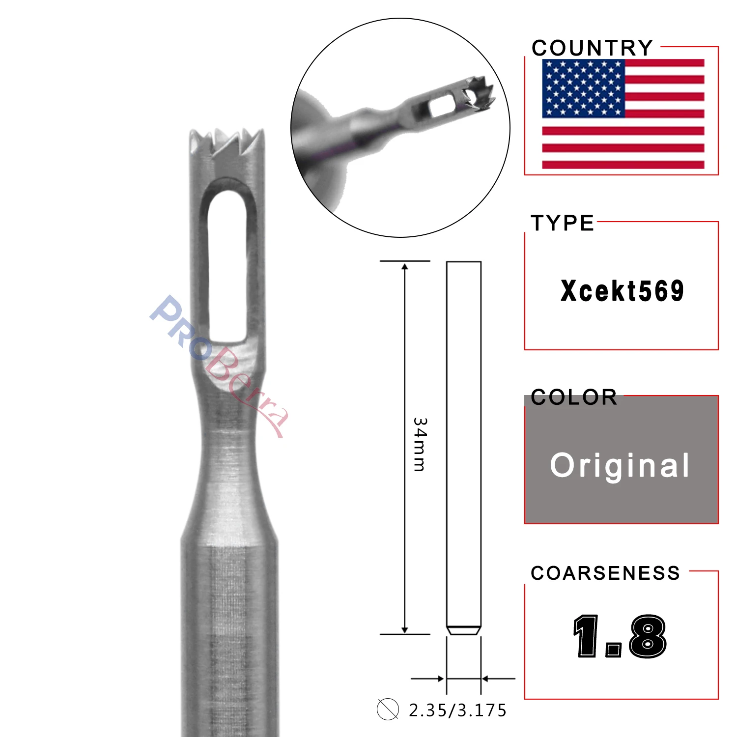 RolinStar-Oco aço inoxidável milho broca, Rotary Burr Bits para cortador, Pedicure Broca Acessórios, Ferramentas, 3 ", 32"