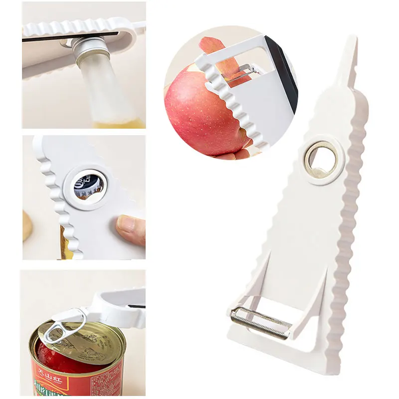 

Multi-function Vegetable Peeler Grater Maker Bottle Opener Jar Opener Easy Grip Bottle Opener Opening Accessories Kitchen Gadget