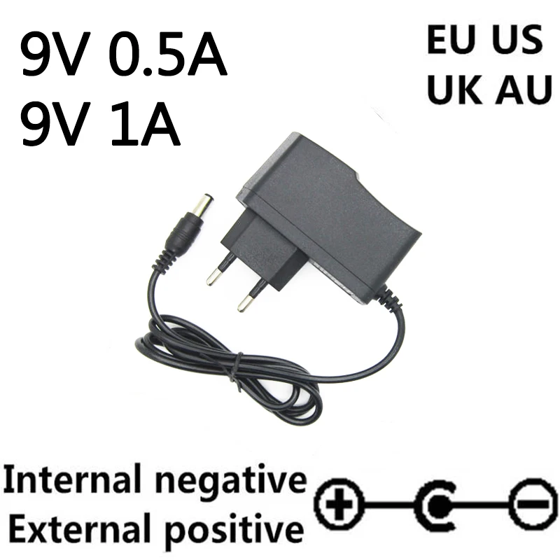 AC 100-240V DC 9V 0.5A 1A 2A Electric Guitar Stompbox Power Supply Adapter charger 9 V Volt For Guitar Parts Effect Pedal Board