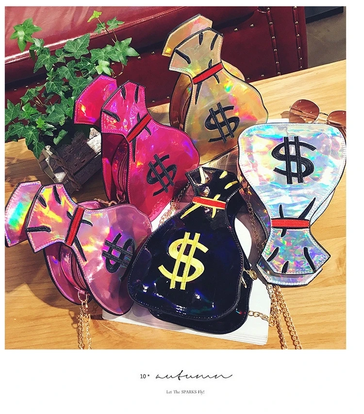 3D Dollar laser Design Bolsa Feminina Handbags Women Bags Designer Clutch Girls shoulder Messenger Bags