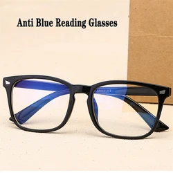 Retro Square Decorative Glasses Women Anti-Blue Light Computer Eyewear Big Size Reading Eyeglasses Frame Diopters +0+1+2+3.5+4