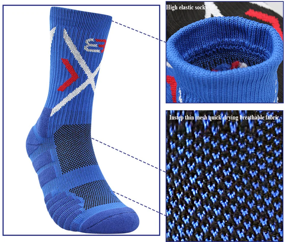 Chaussettes de sport professionnelles, pour Performance en plein air, basket-ball, Fitness, course à pied, cyclisme, athlétique, Compression, pour hommes et garçons