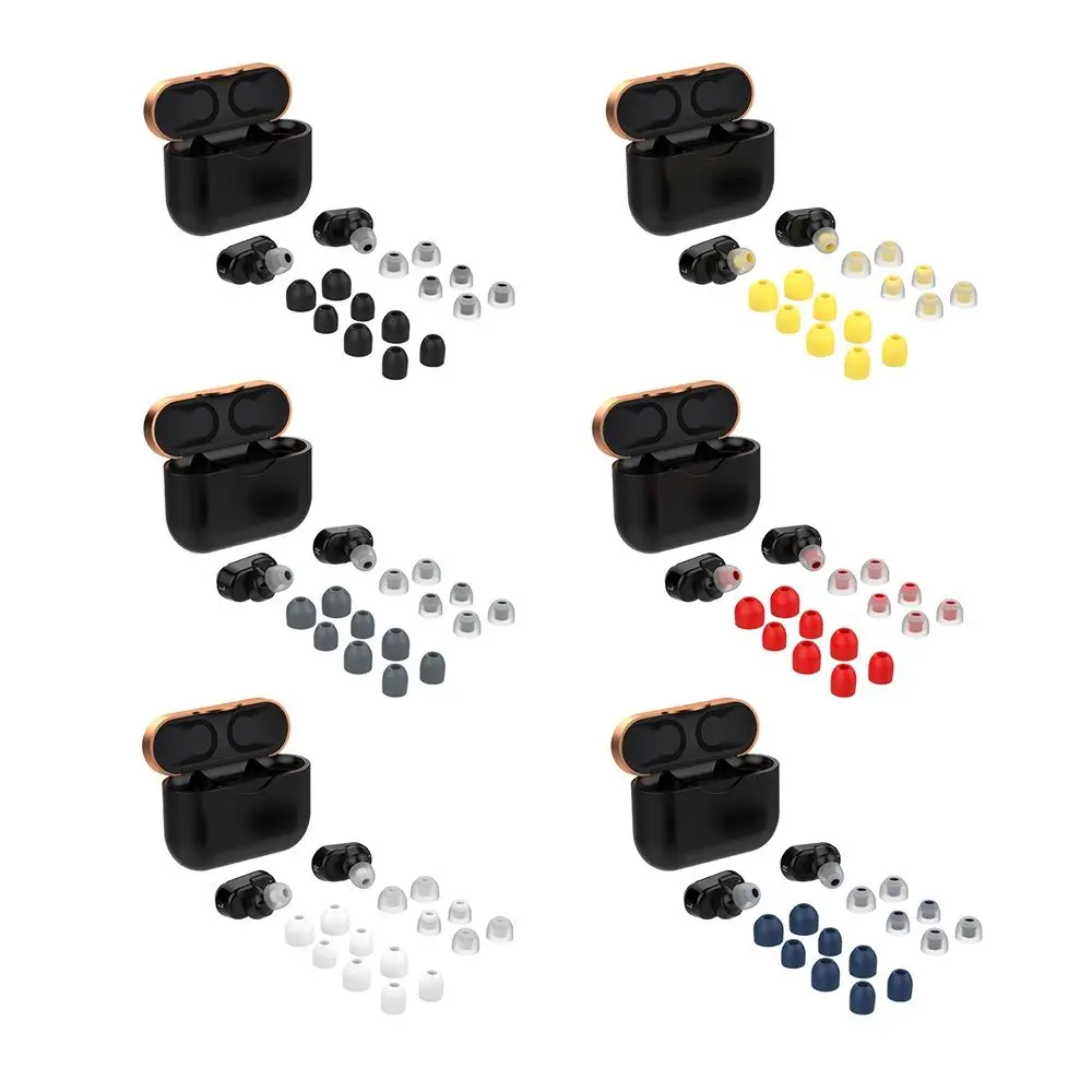 7 Pasang Casing Pengganti Bantal Penyumbat Telinga Ujung Telinga Silikon T200 Seperti Jaringan untuk Sony WF-1000XM3