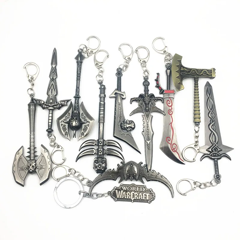 Chaveiro de brinquedo wow, chaveiro de 12cm com armas, modelo king frostmourne, acessórios da aliança, chaveiros, lembranças, presentes