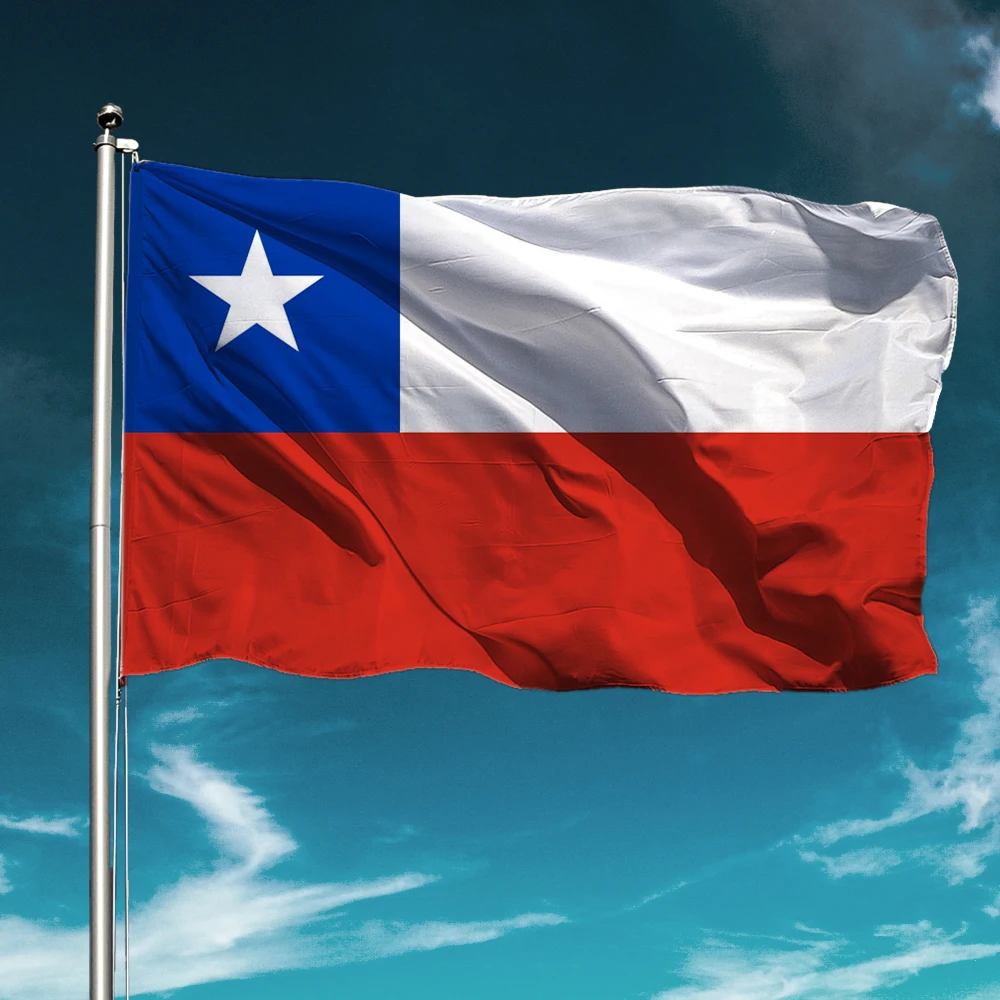 CL Chile Flag 90x150cm Hanging Chilean National Flags Polyester UV Fade Resistant with Brass Grommets Banner