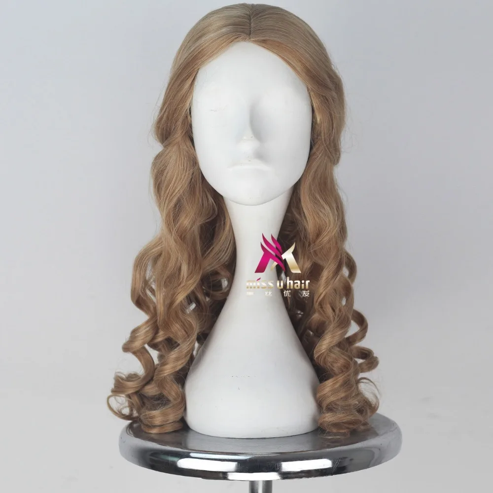 Alice Cosplay Wig Film Alice in Wonderland Curly Long Brown Synthetic Hair for Adult Alice Through the Looking Glass +wig cap