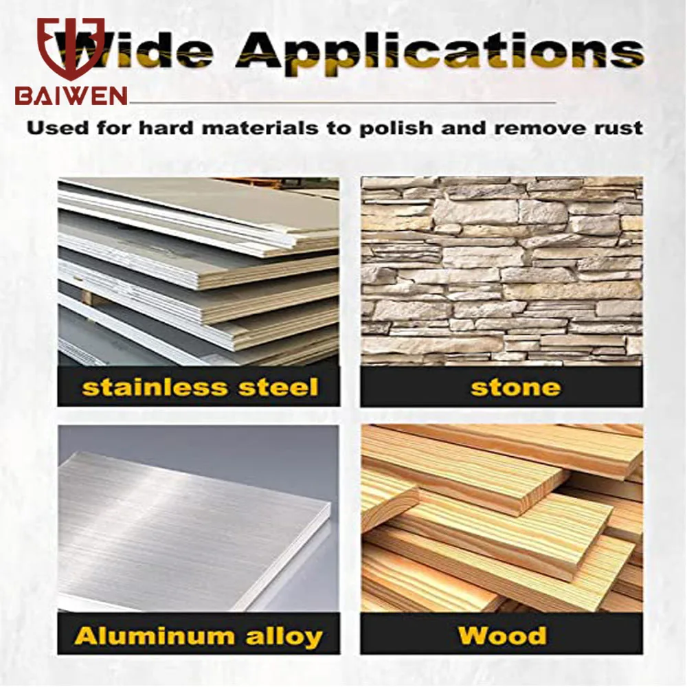115X100มม.ขัดขัดลวดรอบล้อบดเครื่องมือ Poly Strip แผ่นขัดสำหรับเฟอร์นิเจอร์ไม้ประติมากรรมเหล็ก