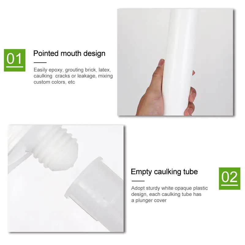 5Pcs Empty Plastic Refillable Sealant Grout Tubess Refillable Sealant Grout Tube Home Supplies