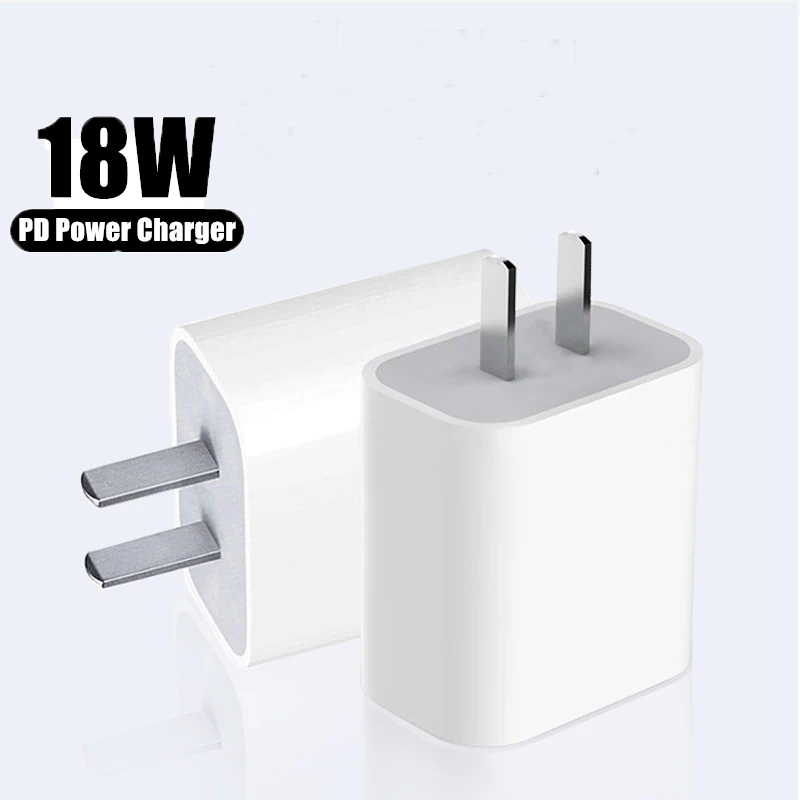 Adaptador de corriente USB C de 18W para iPhone, Cargador rápido PD para teléfono inteligente, 12, 11, Xs, 8