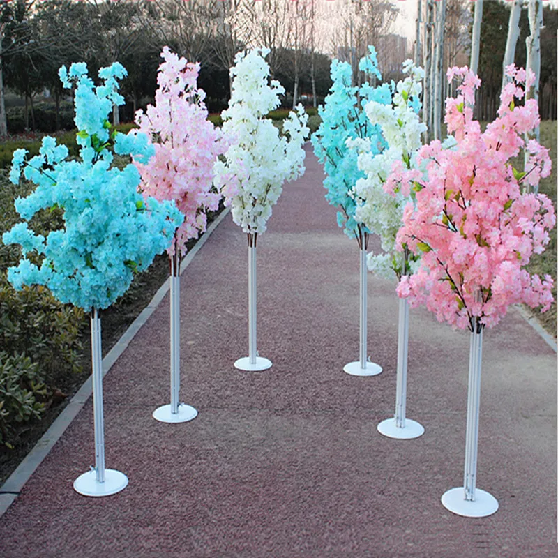 

Elegant Wedding Backrop Centerpieces Decor Road Cited Carpet Aisle Cherry Flower Trees Leads for Party Decorations