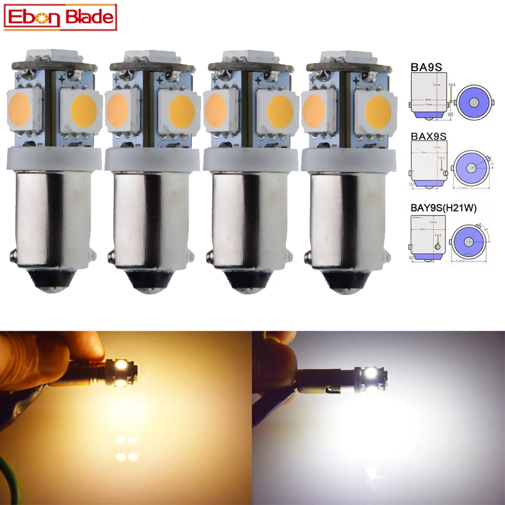 4Pcs BA9S T11 T4W B…