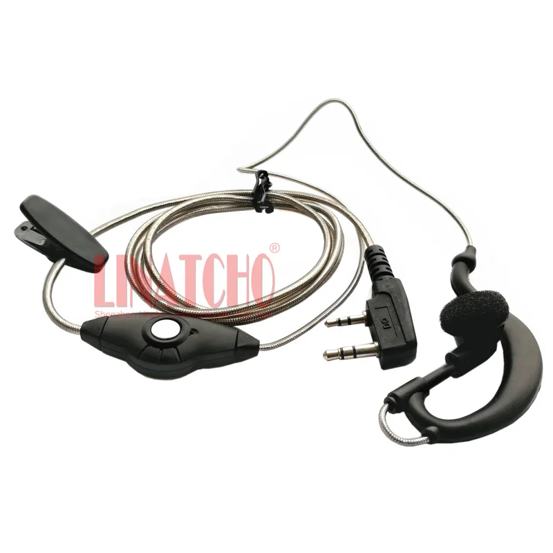 10PCS Pull-resistant Metal Aluminum Film Portable Walkie Talkie 2 Way Radio Headset 2 Pins K connector