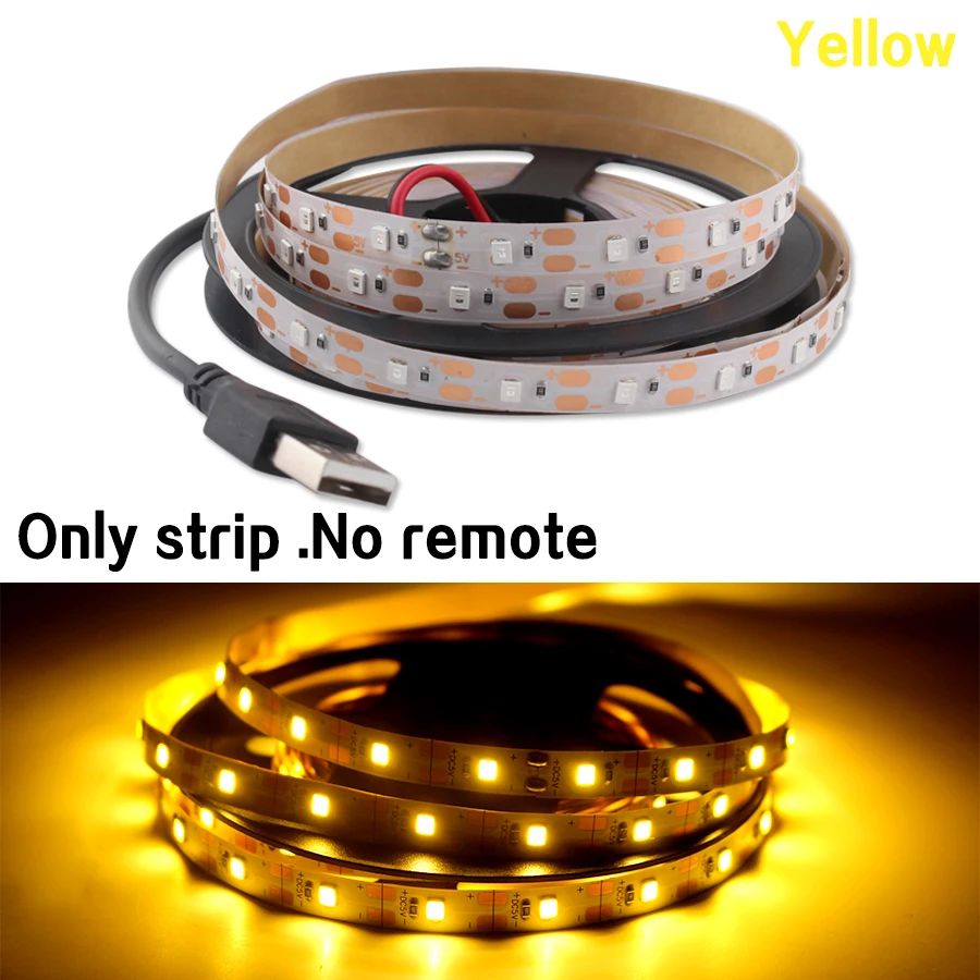 DC 5V USB Led Strip Light TV PC 2835 Not Waterproof Warm White Tape Diode USB 5 V Volt Led Strip Lamp For TV Backlight Computer