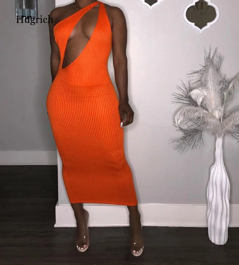 Sexy Night Club Party Ribbed Dress Women Hollow Out Backless Sleeveless Long Maxi Dress Casual Knitted Bodycon Dress