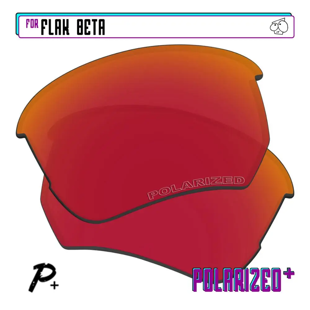 EZReplace Polarized Replacement Lenses for - Oakley Flak Beta Sunglasses - Red P Plus