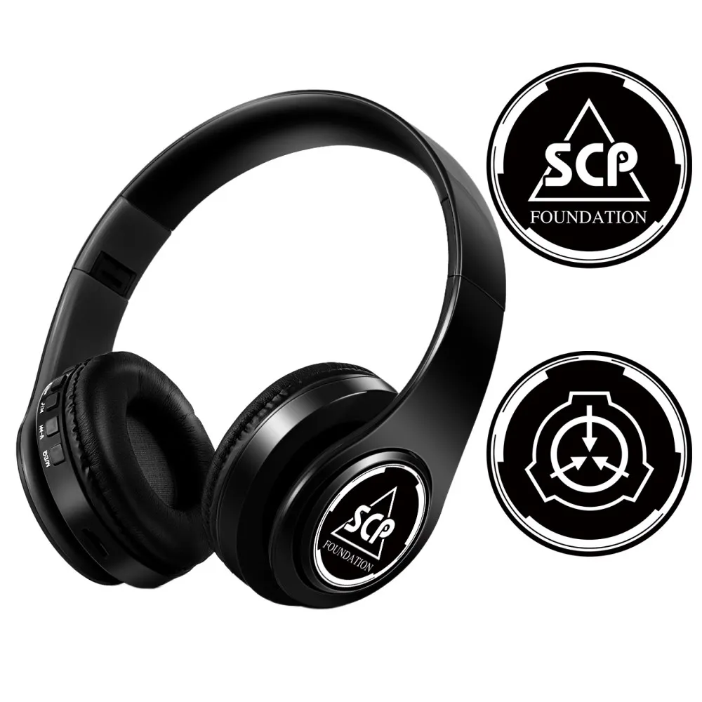 2025 Cosplay Anime SCP Mobile Phone Game Wireless Bluetooth Headset Over Head Sport Mobile Phone Headphones with FM TF Card Slot