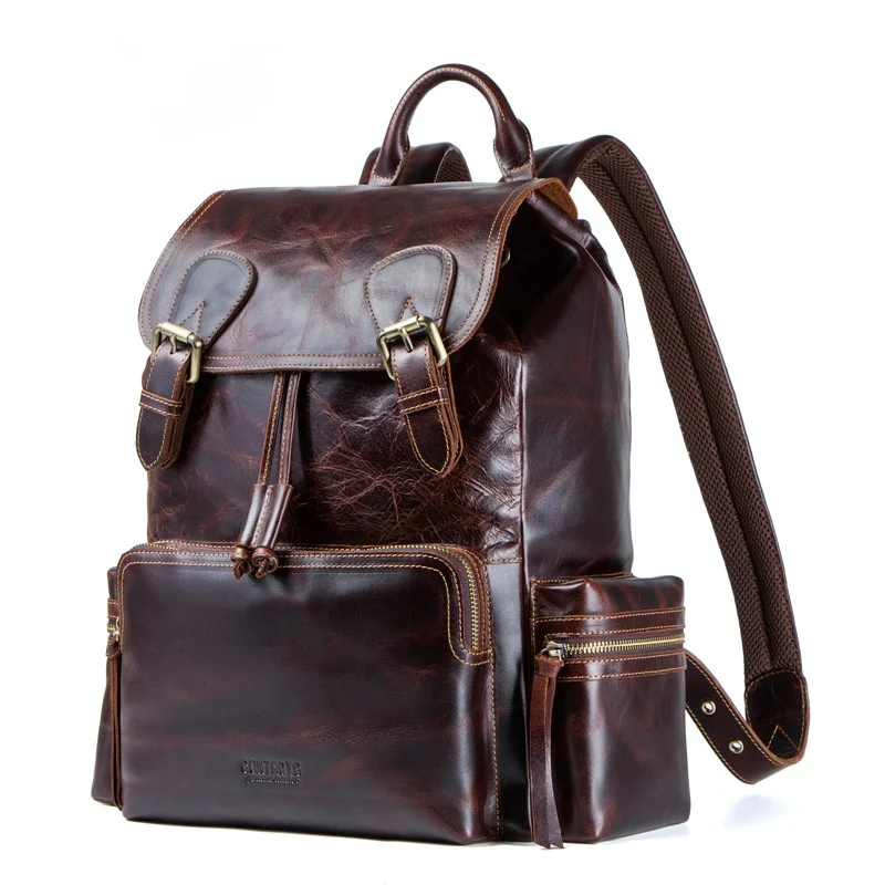 

Retro Crazy Horse Cowhide Men's Backpack EBAY Source Layer Cowhide Men's Bag