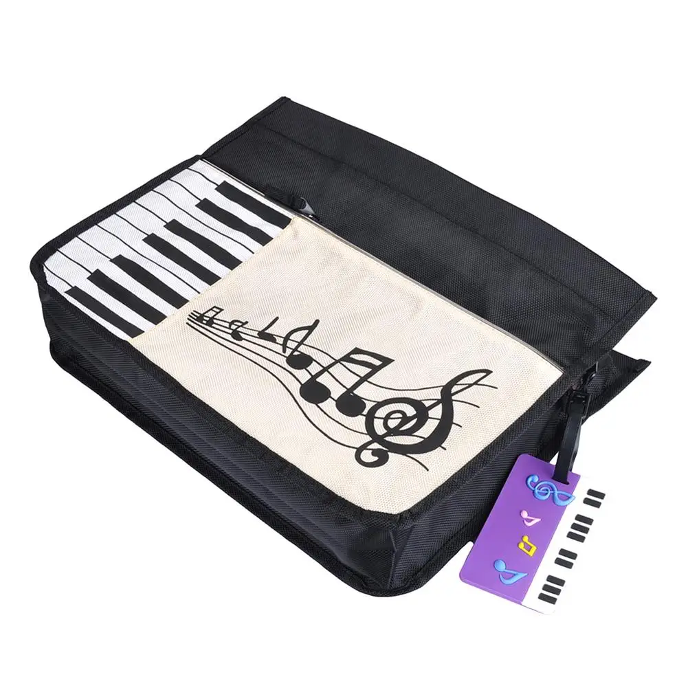 Piano Keys Music Tote Bag Waterproof Oxford Cloth Handbag Shoulder Bag Large Capacity Piano Keys Organizer