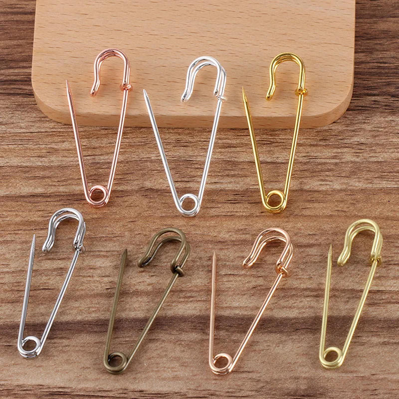 

200pcs Silver Gold Plated 51mm Copper Big Safety Brooch Kilt Pins Findings Accessories for Jewelry Making