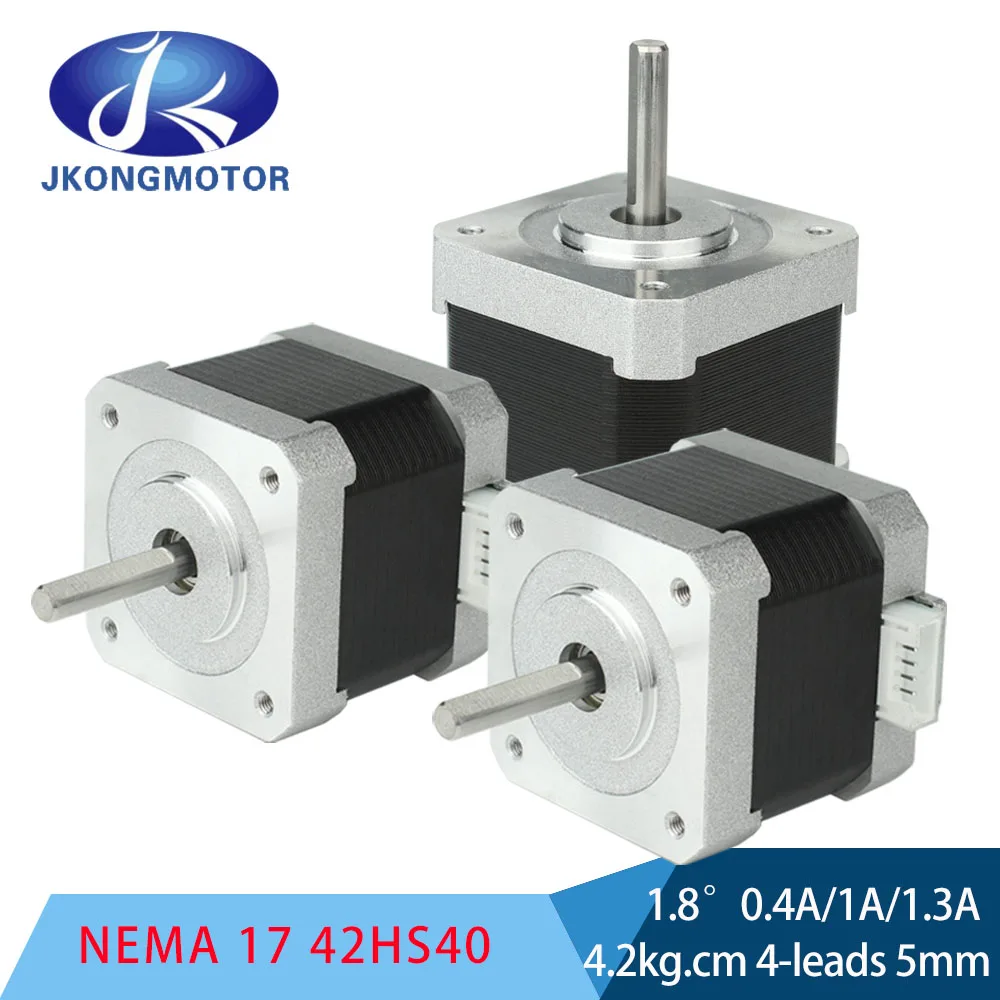 3pcs 42x40mm Nema 17 Stepper Motor 1.8Degree 0.42N.M 0.4A 1A1.3A cnc NEMA 17 Stepper Motor 5mm Shaft Diameter 4-leads 3d printer