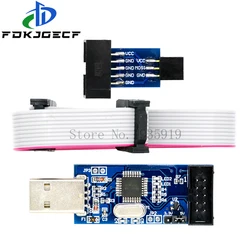 10Pin To 6 Pin Adapter Board + USBASP USBISP AVR Programmer USB ISP USB ASP ATMEGA8 ATMEGA128 Support Win7 64