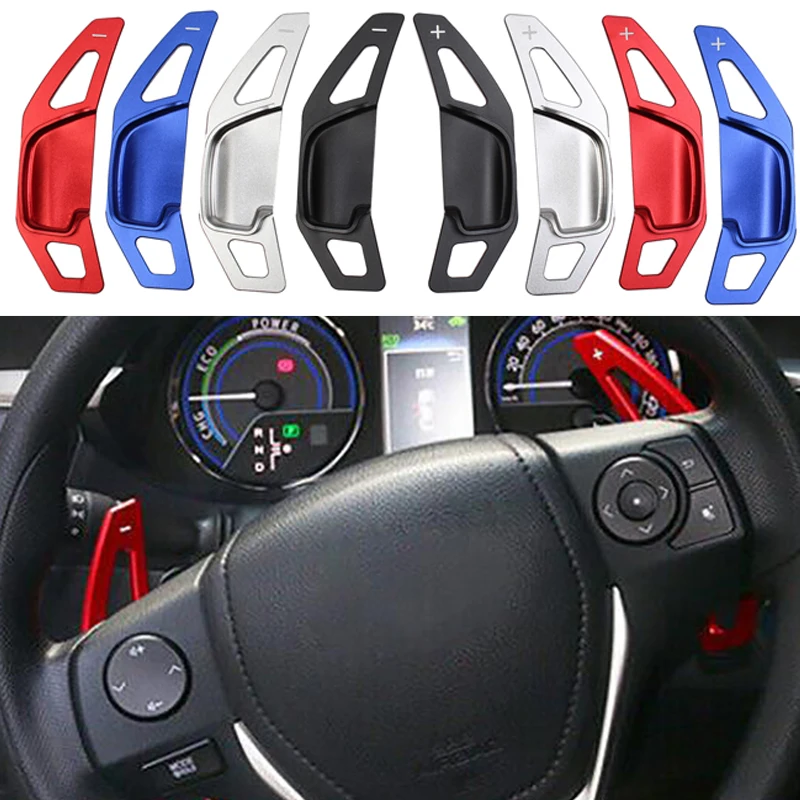 Car Steering Wheel Shift Paddle For Toyota RAV4 Camry Mark X Corolla Zelas Aluminum Auto Gear Shift Extension Paddles